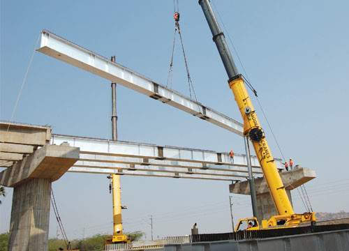 Steel Through Bow String Steel Girder Bridge Fabrication Tub H Welded