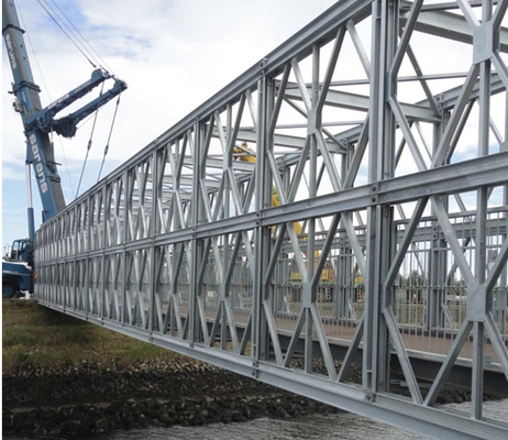 Structure Modular Steel Truss Suspension Bridge Footbridge Anti Rust